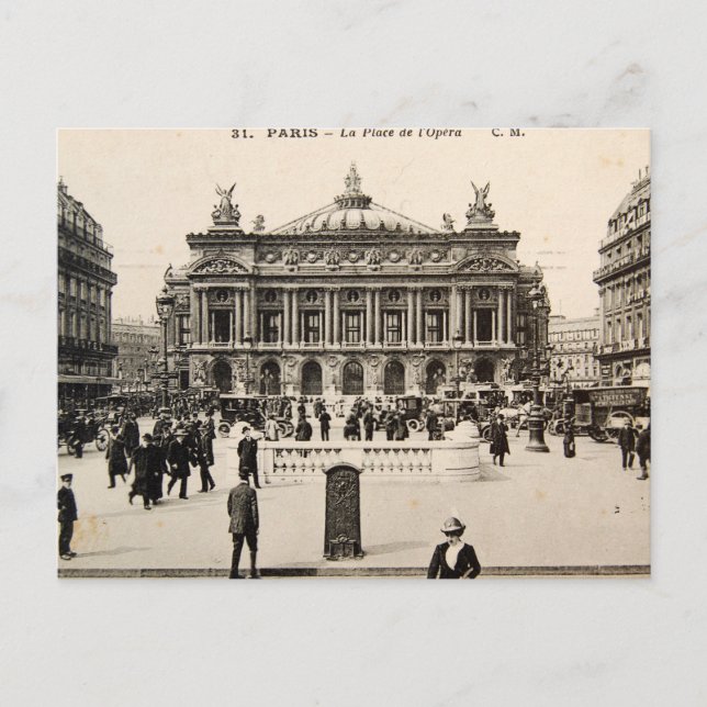 Vintage Paris Post Card, The Opera House Postcard (Front)