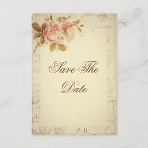 Vintage Paris Postmarks Chic Roses 60th Save The Date
