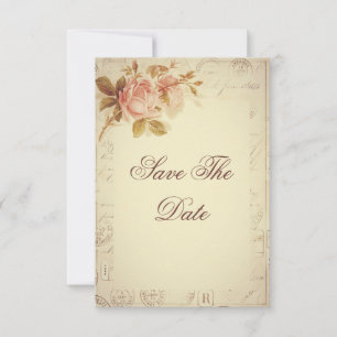Vintage Paris Postmarks Chic Roses 85th Save The Date