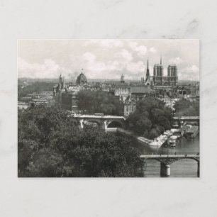 Vintage Paris, River Seine and Ile de Notre Dame Postcard