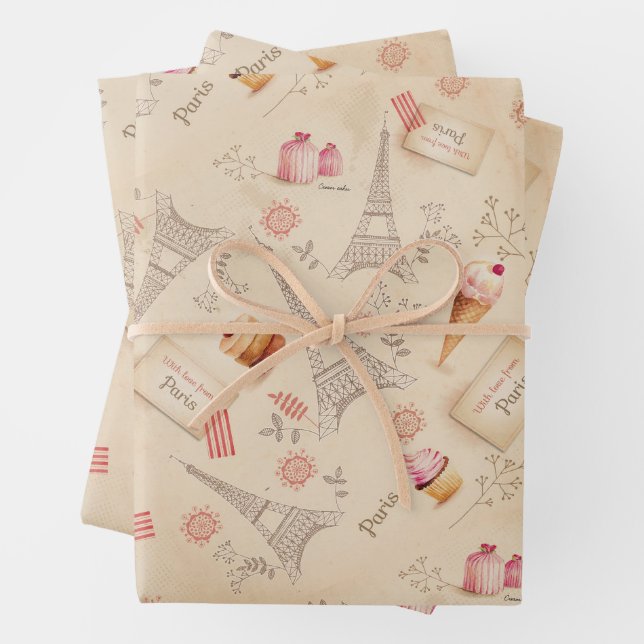 Vintage Paris Sweets   Wrapping Paper Sheet (In situ)