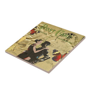 Vintage Paris Tango post card Ceramic Tile