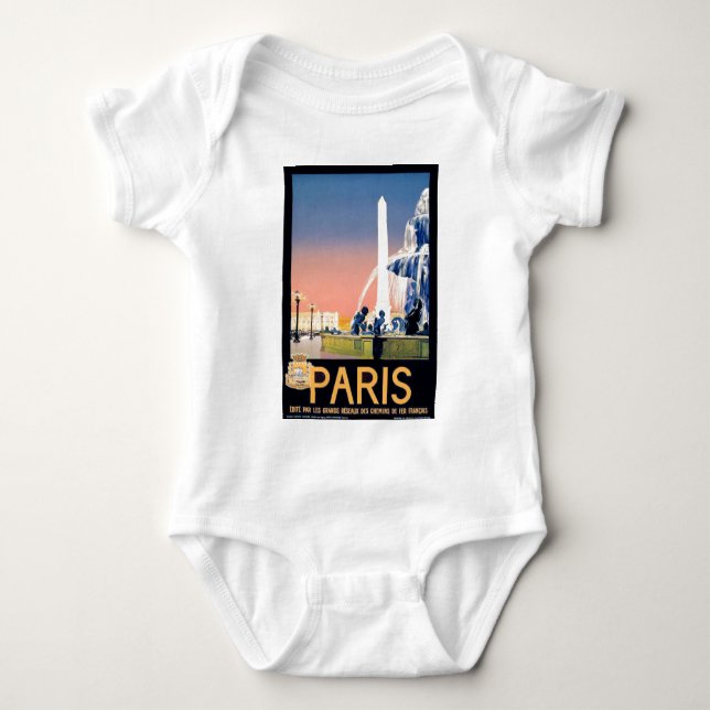 Vintage Paris Travel Advertisement Baby Bodysuit (Front)