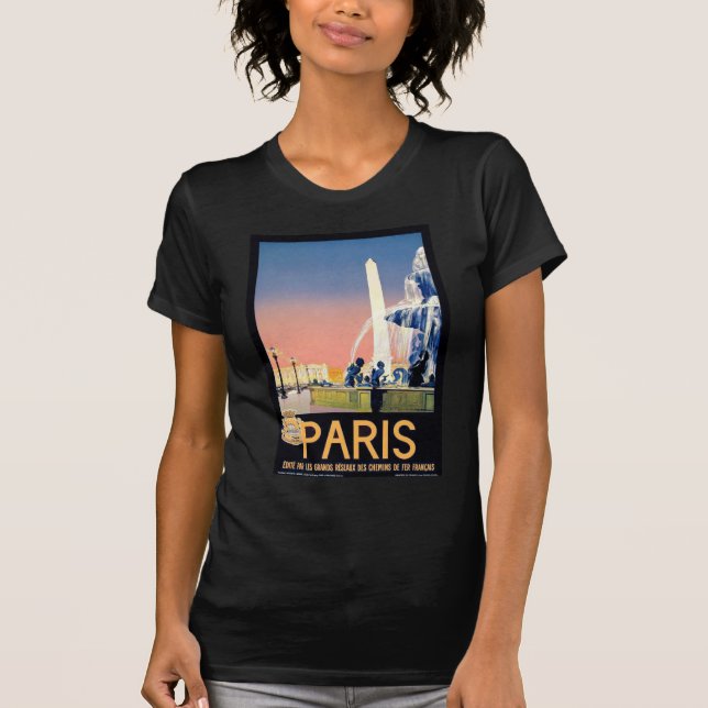 Vintage Paris Travel Advertisement T-Shirt (Front)