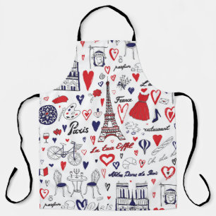 Vintage Paris: Travel Line Pattern Apron