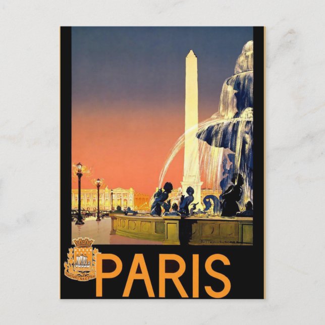 Vintage Paris Travel Postcard (Front)