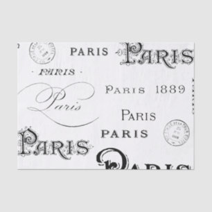 Vintage Paris Typography Tissue Paper