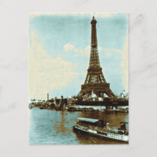 Vintage Paris Water Colour Postcard (Front)