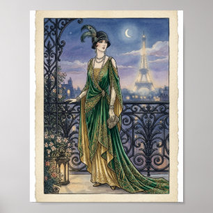 Vintage Parisian Haute Couture Fashion I Poster