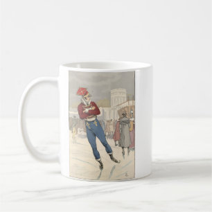 Vintage Parisian Ice Skating Fashion 1898 Coffee Mug