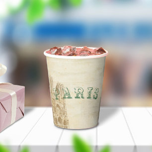 Vintage Parisian Party Paper Cups