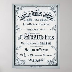 Vintage Parisian Perfume Label Poster