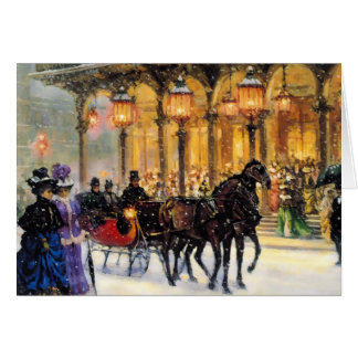 Vintage Parisian Scene Christmas Cards