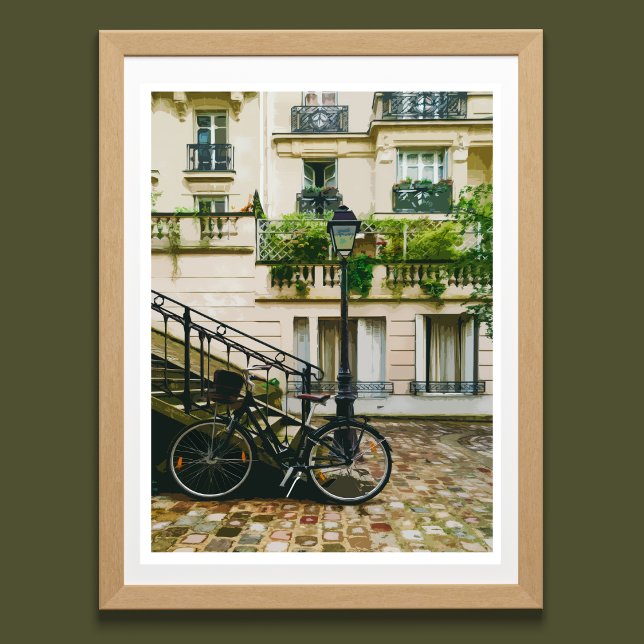 Vintage Parisian Street Bike Retro Poster (Creator Uploaded)