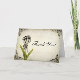 Vintage Parrot Tulip Thank You Card