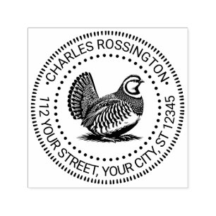 Vintage Partridge Game Bird #3 Name Return Address Self-inking Stamp