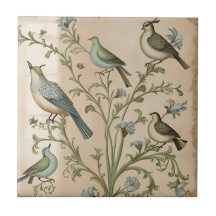 Vintage Partridge Tree Ceramic Tile