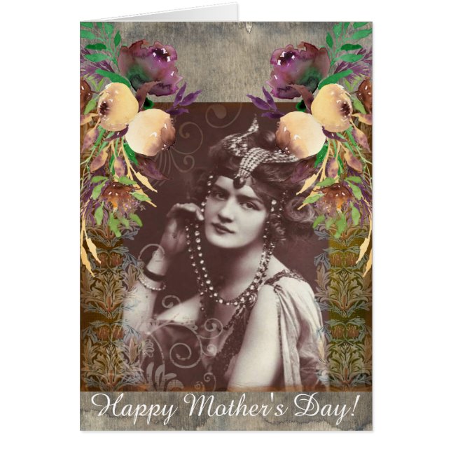 Vintage Party Girl on Victorian Tapestry (Front)