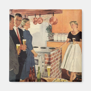 Vintage Party in the Kitchen, Beer and Appetizers Magnet