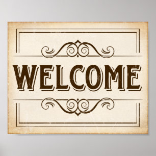 Vintage Party WELCOME Sign Print