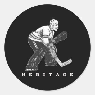 Vintage Past Retro Hockey Goalie Heratige Logo Classic Round Sticker