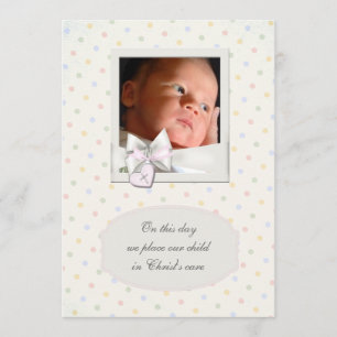 Vintage Pastel Baby Girl Christening Invitations