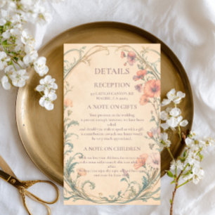 Vintage Pastel Botanical Elegant Enclosure Card
