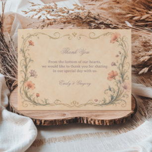 Vintage Pastel Botanical Thank You Card