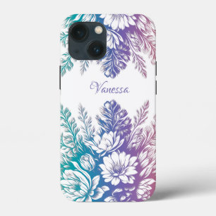 Vintage Pastel Colourful Floral Design iPhone 13 Mini Case