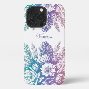 Vintage Pastel Colourful Floral Design iPhone 13 Pro Case