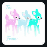 Vintage Pastel Deer Cute Christmas Gift Tag<br><div class="desc">Add the perfect finishing touch to your vintage style holiday gifts with these adorable gift tag stickers. They feature illustrations deer inspired by kitschy old Christmas decoration in orchid pink, light sky blue and bright mint green. These stickers come pre-printed with "To" and "From" lines with room for you to...</div>