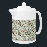 Vintage Pastel Floral Botanical Pattern<br><div class="desc">This vintage floral pattern captures the timeless beauty of botanical illustration with a soft, romantic touch. Featuring delicate blush roses, white daisies, lavender sprigs, and blue wildflowers, the composition is set against a soothing soft green background that enhances the natural charm of each bloom. The palette leans into gentle pastels,...</div>