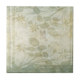 Vintage Pastel Floral Wedding Ceramic Tile