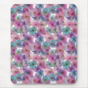 Vintage Pastel Green and Pink Spring Floral Mouse Pad