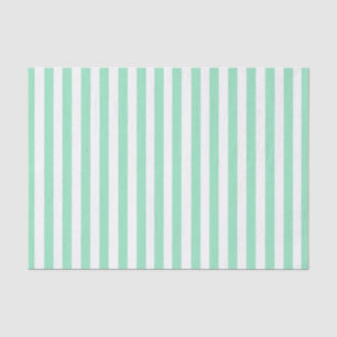 Vintage Pastel Green Mint White Stripes Striped Tissue Paper