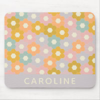 Vintage Pastel Hexagon Flower Pattern Personalized