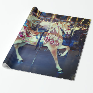 Vintage Pastel Merry Go Round Carousel Photo Wrapping Paper