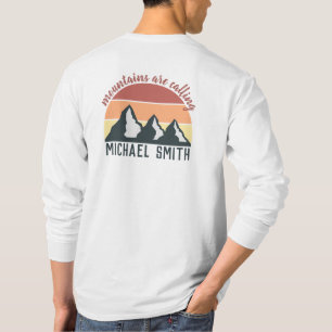 Vintage pastel mountains are calling monogram grey T-Shirt