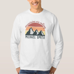Vintage pastel mountains are calling monogram grey T-Shirt