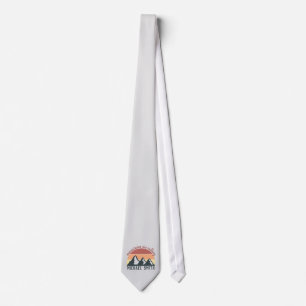 Vintage pastel mountains are calling monogram grey tie