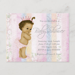 Vintage Pastel Rainbow Baby Shower Invitation