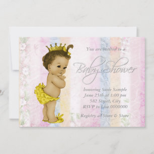 Vintage Pastel Rainbow Baby Shower Invitation