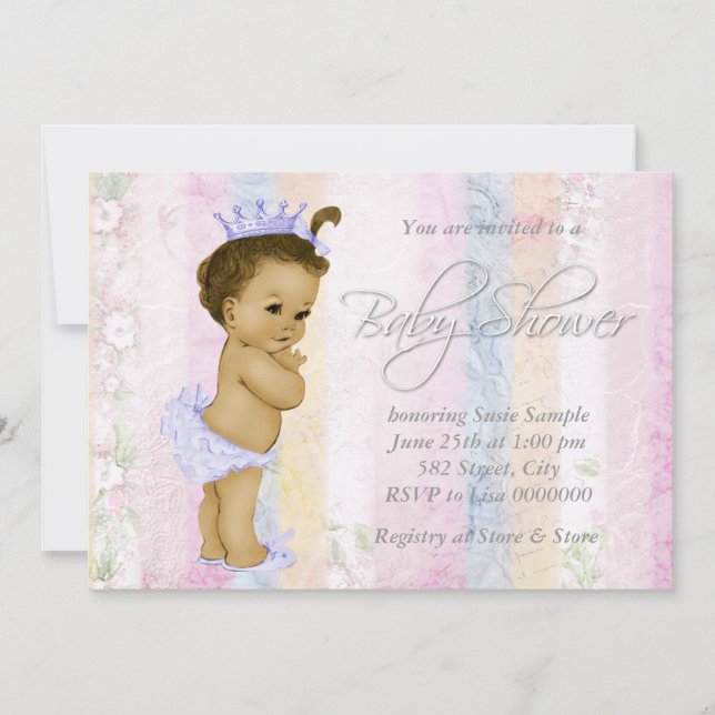 Vintage Pastel Rainbow Baby Shower Invitation (Front)
