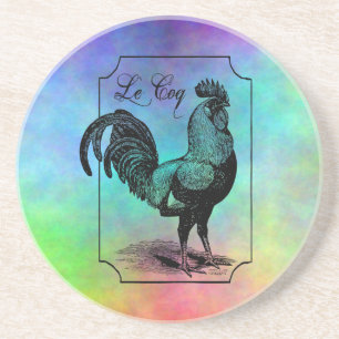 Vintage Pastel Rooster Coaster