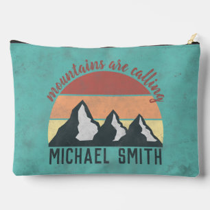 Vintage pastels mountains are calling monogram accessory pouch