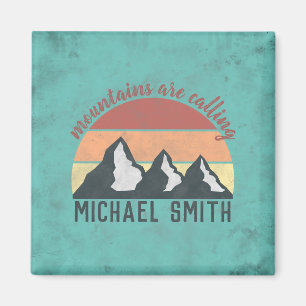 Vintage pastels mountains are calling monogram magnet