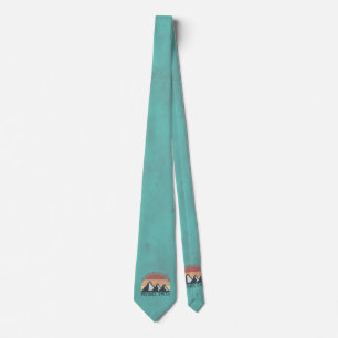 Vintage pastels mountains are calling monogram tie