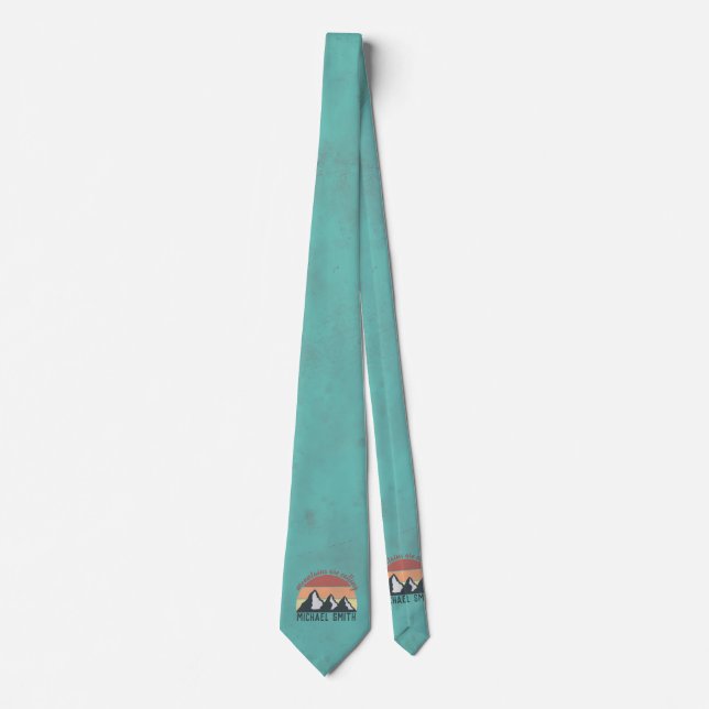 Vintage pastels mountains are calling monogram tie (Front)