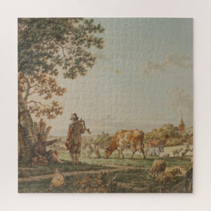 Vintage Pastoral Countryside Landscape Art Jigsaw Puzzle