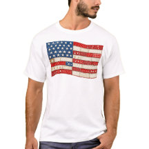 Vintage Patchwork American Flag | Patriotic Red Wh